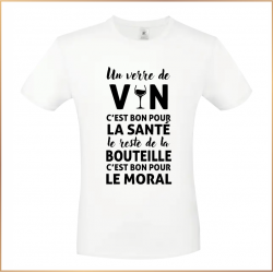 T-shirt - Un verre de vin c'est bon pour la santé - Brod N' Flock