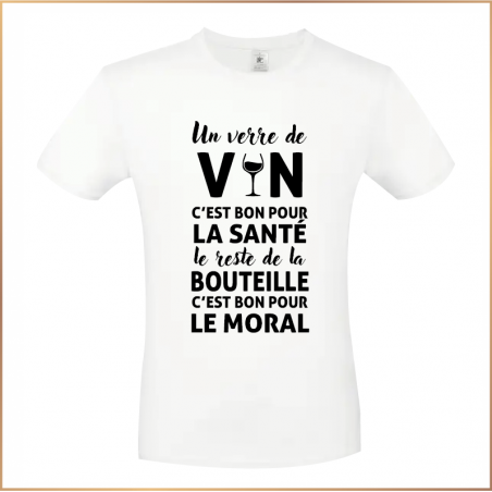 T-shirt - Un verre de vin c'est bon pour la santé - Brod N' Flock