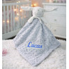 Doudou gris - Prénom personnalisable en broderie - Brod N' Flock