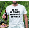 T-shirt - Qui va à la chasse ... revient bourré ! - Brod N' Flock