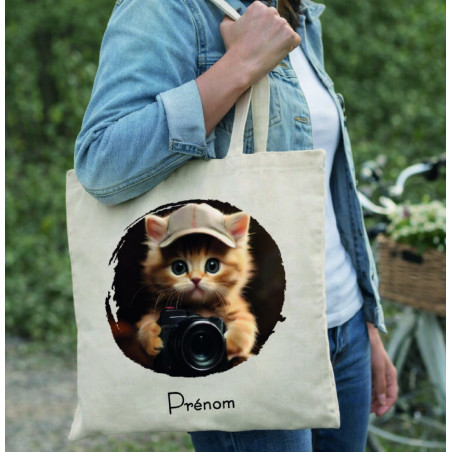Tote bag avec photo et prénom