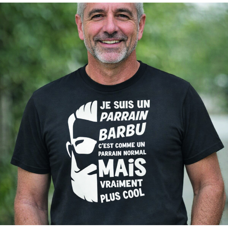 T-shirt - Je suis un Parrain barbu comme un parrain... - Brod N' Flock
