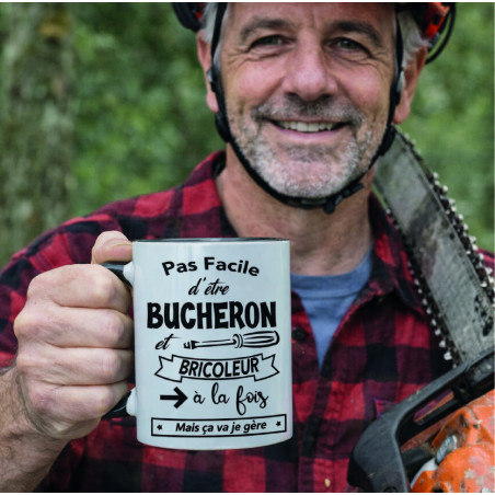 Mug - Pas facile d'être bucheron et bricoleur à la foi - Brod N' Flock