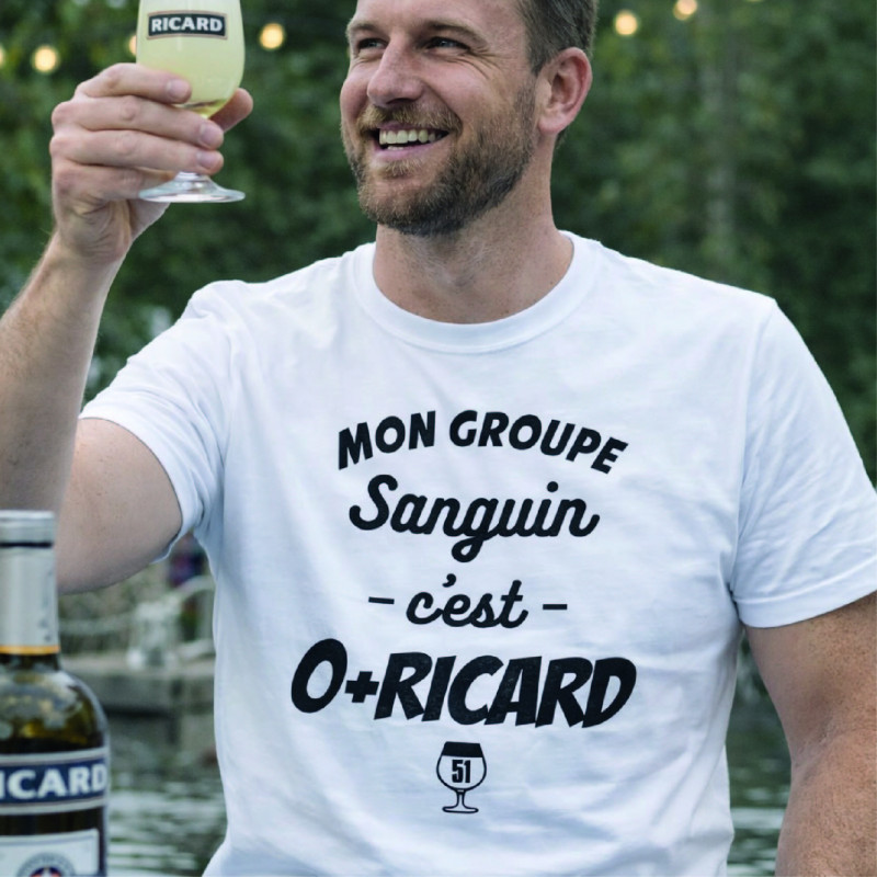 T-shirt - Mon groupe sanguin c'est o+ricard - Brod N' Flock