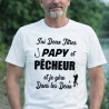 T-shirt - J'ai deux titres dans la vie Papy et pêcheur - Brod N' Flock