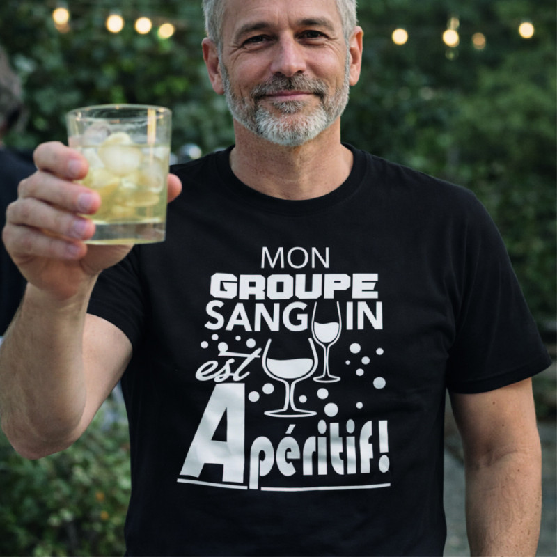 T-shirt - Mon groupe sanguin est Apéritif - Brod N' Flock