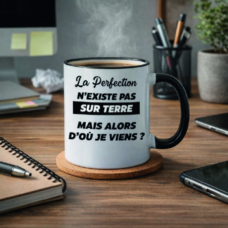 Mug - La perfection n'existe pas sur terre mais alors - Brod N' Flock