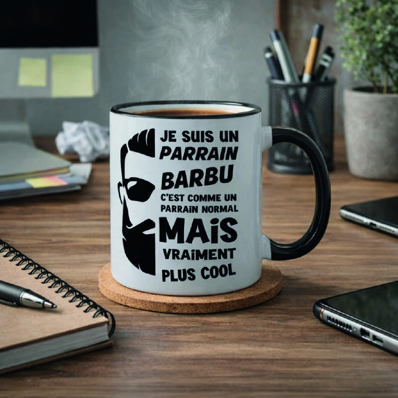 Mug - Je suis un Parrain barbu comme un parrain normal - Brod N' Flock