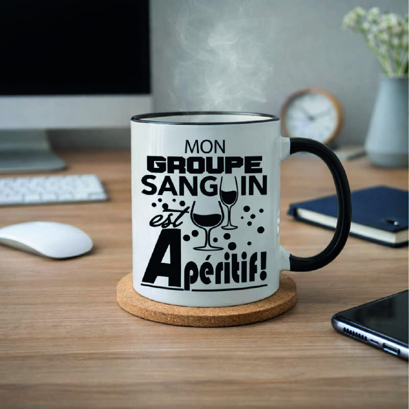 Mug - Mon groupe sanguin est Apéritif - Brod N' Flock