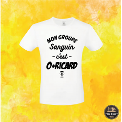 T-shirt - Mon groupe sanguin c'est o+ricard - Brod N' Flock