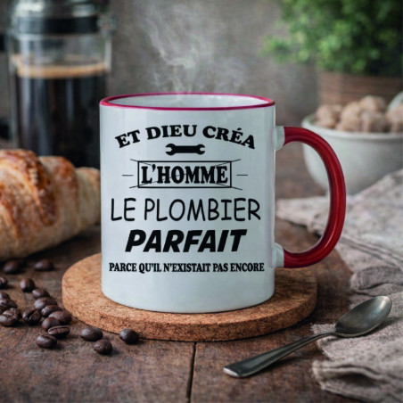 Mug - Et dieu créa le plombier parfait - Brod N' Flock