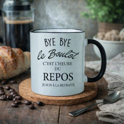 Mug - Bye bye le boulot je suis à la retraite - Brod N' Flock