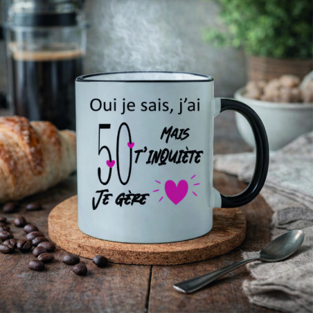 Mug - Oui je sais j'ai 50 mais t'inquiète je gère - Brod N' Flock