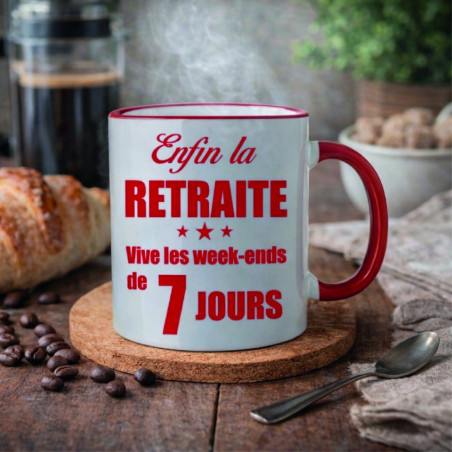 Mug - Enfin la retraite vive les week-ends de 7 jours - Brod N' Flock
