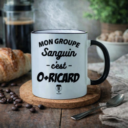 Mug - Mon groupe sanguin c'est o+ricard  - Brod N' Flock