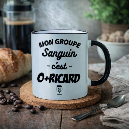 Mug - Mon groupe sanguin c'est o+ricard  - Brod N' Flock