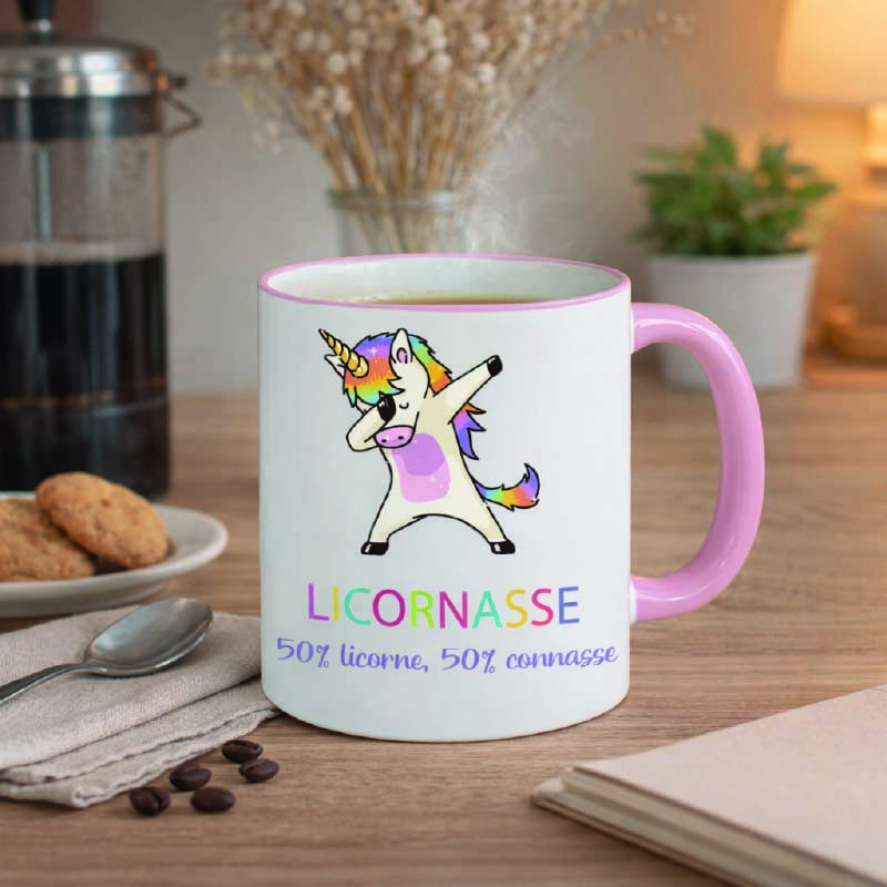 Mug - Licornasse 50% Licorne - 50 % Connasse - Brod N' Flock