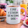 Mug - Le sport à ses raisons que ma flemme ignore - Brod N' Flock