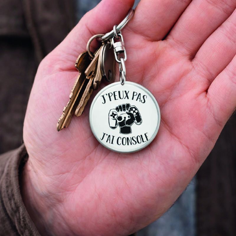 Porte clé - J'peux pas j'ai console - Brod N' Flock