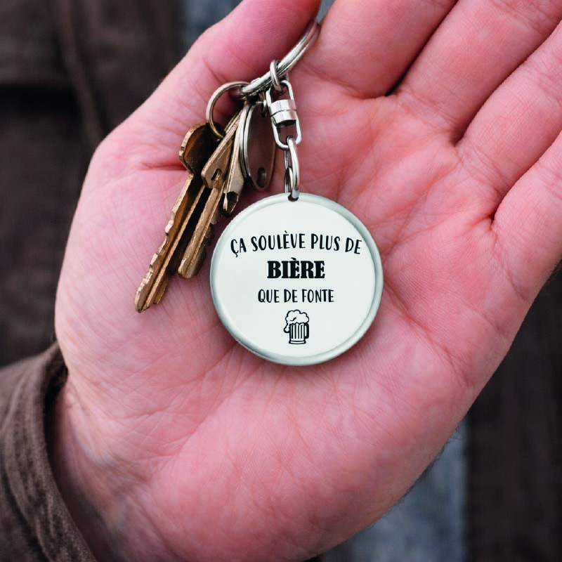 Porte clé - Ca soulève plus de bière que de fonte - Brod N' Flock