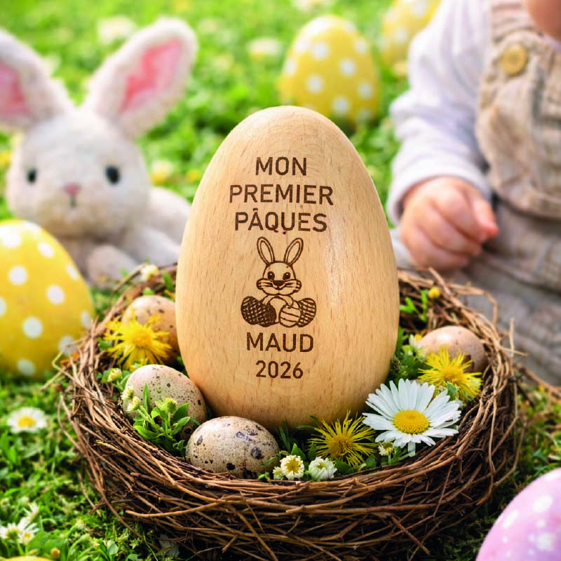 Hochet Œuf de Pâques Mon premier Pâques - Brod N' Flock