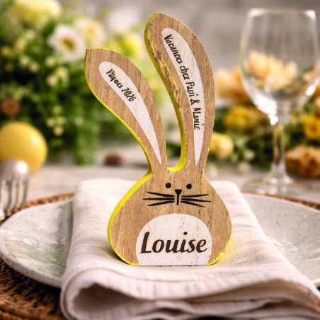 Lapin en bois gravure personnalisée - Brod N' Flock