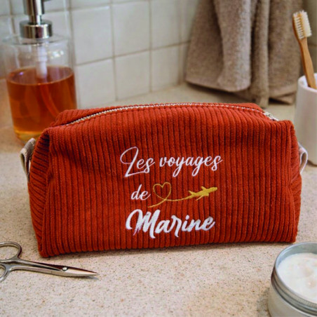 Trousse  de toillette - Personnalisation en broderie - Brod N' Flock