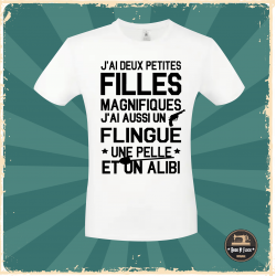 T-shirt - J'ai deux petites filles magnifiques - Brod N' Flock