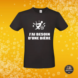 T-shirt - J'ai besoin d'une bière - Brod N' Flock