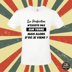 T-shirt - La perfection n'existe pas sur terre mais - Brod N' Flock