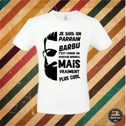 T-shirt - Je suis un Parrain barbu comme un parrain... - Brod N' Flock