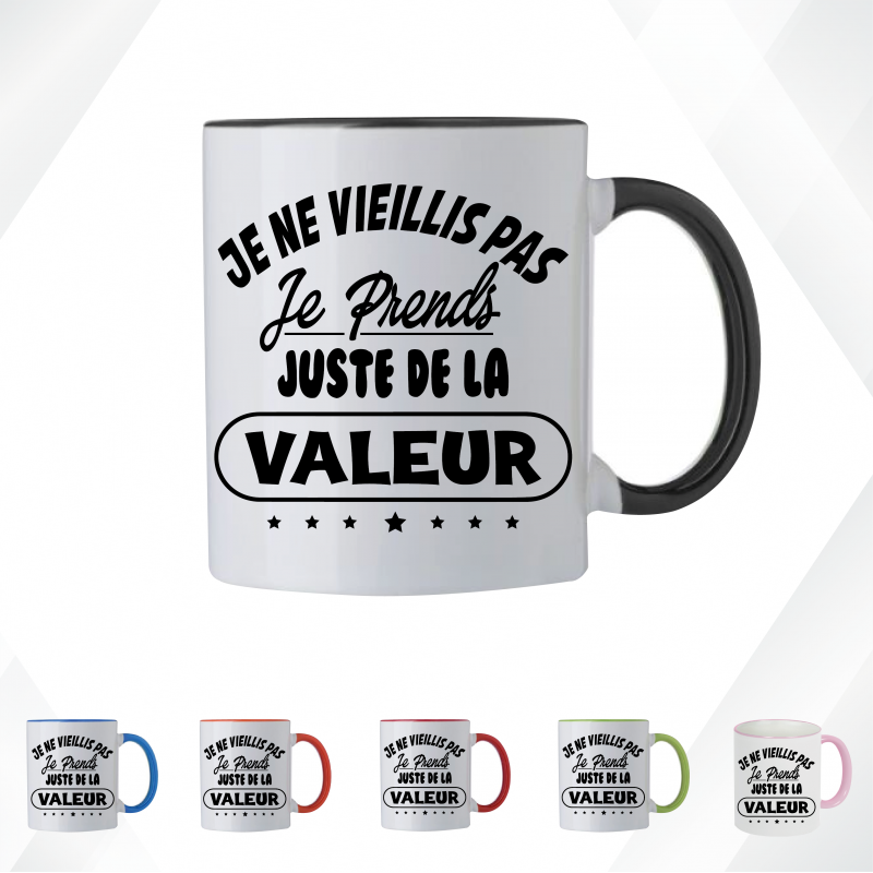 Mug - Je ne vieillis pas je prends juste de la valeur - Brod N' Flock