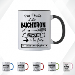 Mug - Pas facile d'être bucheron et bricoleur à la foi - Brod N' Flock