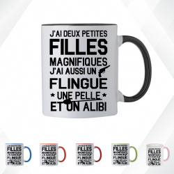 Mug - J'ai deux petites filles magnifiques, j'ai aussi - Brod N' Flock