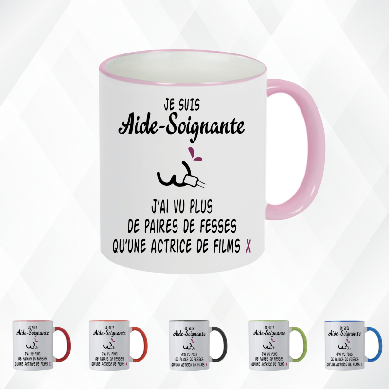Mug - Je suis aide-soignante ... j’ai vu plus de paire - Brod N' Flock