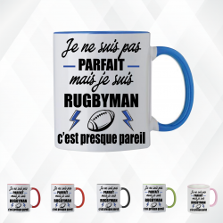 Mug - Je ne suis pas parfait mais je suis rugbyman - Brod N' Flock