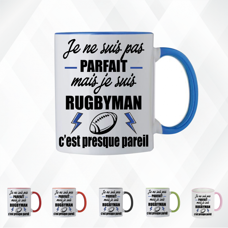 Mug - Je ne suis pas parfait mais je suis rugbyman - Brod N' Flock