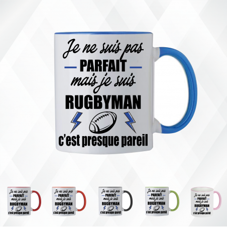 Mug - Je ne suis pas parfait mais je suis rugbyman - Brod N' Flock