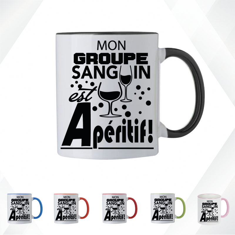Mug - Mon groupe sanguin est Apéritif - Brod N' Flock