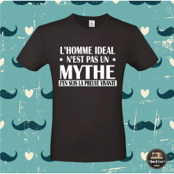 T-shirt - L'homme idéal n'est pas un mythe j'en suis  - Brod N' Flock