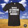 T-shirt - Qui va à la chasse ... revient bourré ! - Brod N' Flock