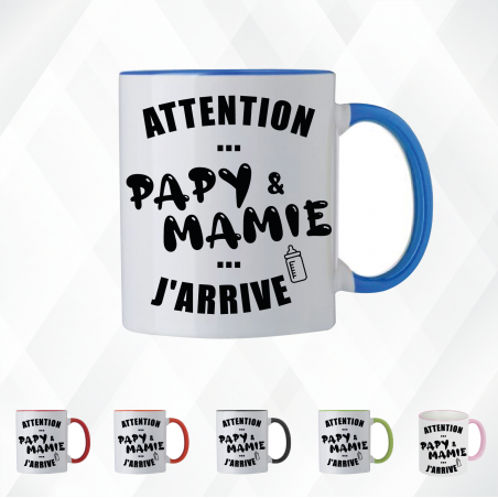 Mug - Attention Papy et Mamie j'arrive - Brod N' Flock