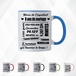 Mug - Noces de coquelicot 8 ans de mariage - Brod N' Flock