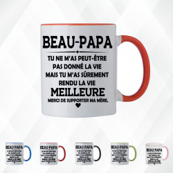 Mug - beau papa tu ne m'as peut être pas donné la vie - Brod N' Flock