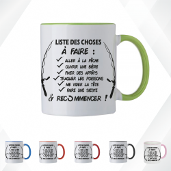 Mug - Liste des choses à faire : aller à la pêche - Brod N' Flock