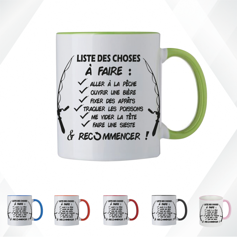 Mug - Liste des choses à faire : aller à la pêche - Brod N' Flock