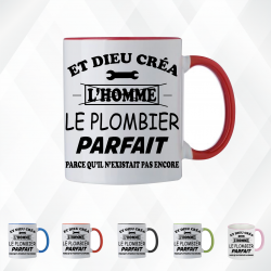 Mug - Et dieu créa le plombier parfait - Brod N' Flock