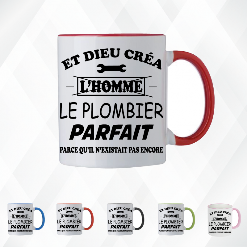 Mug - Et dieu créa le plombier parfait - Brod N' Flock