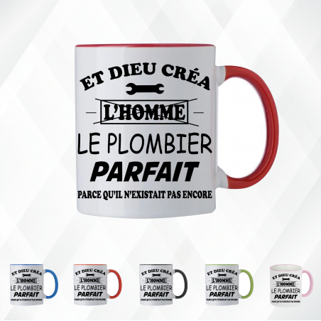 Mug - Et dieu créa le plombier parfait - Brod N' Flock