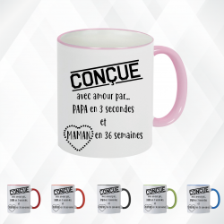 Mug - Conçue avec amour par papa en 3 secondes et ... - Brod N' Flock